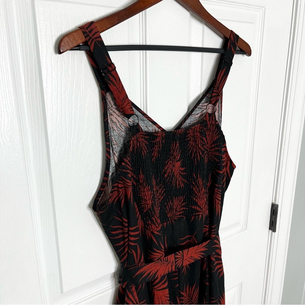 NEW NWT Universal Standard Promenade Linen Wide Leg Jumpsuit Black Red 18 20 M - Picture 6 of 9